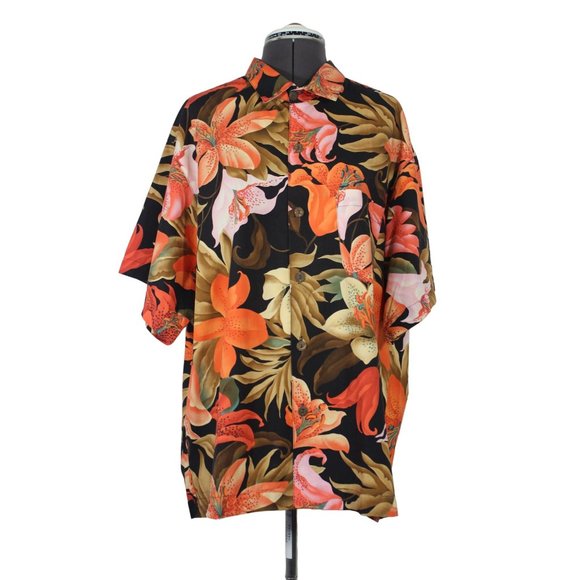 Tropical Trading Company men's floral button front Hawaiian‎ short sleeve shirt - Picture 1 of 12